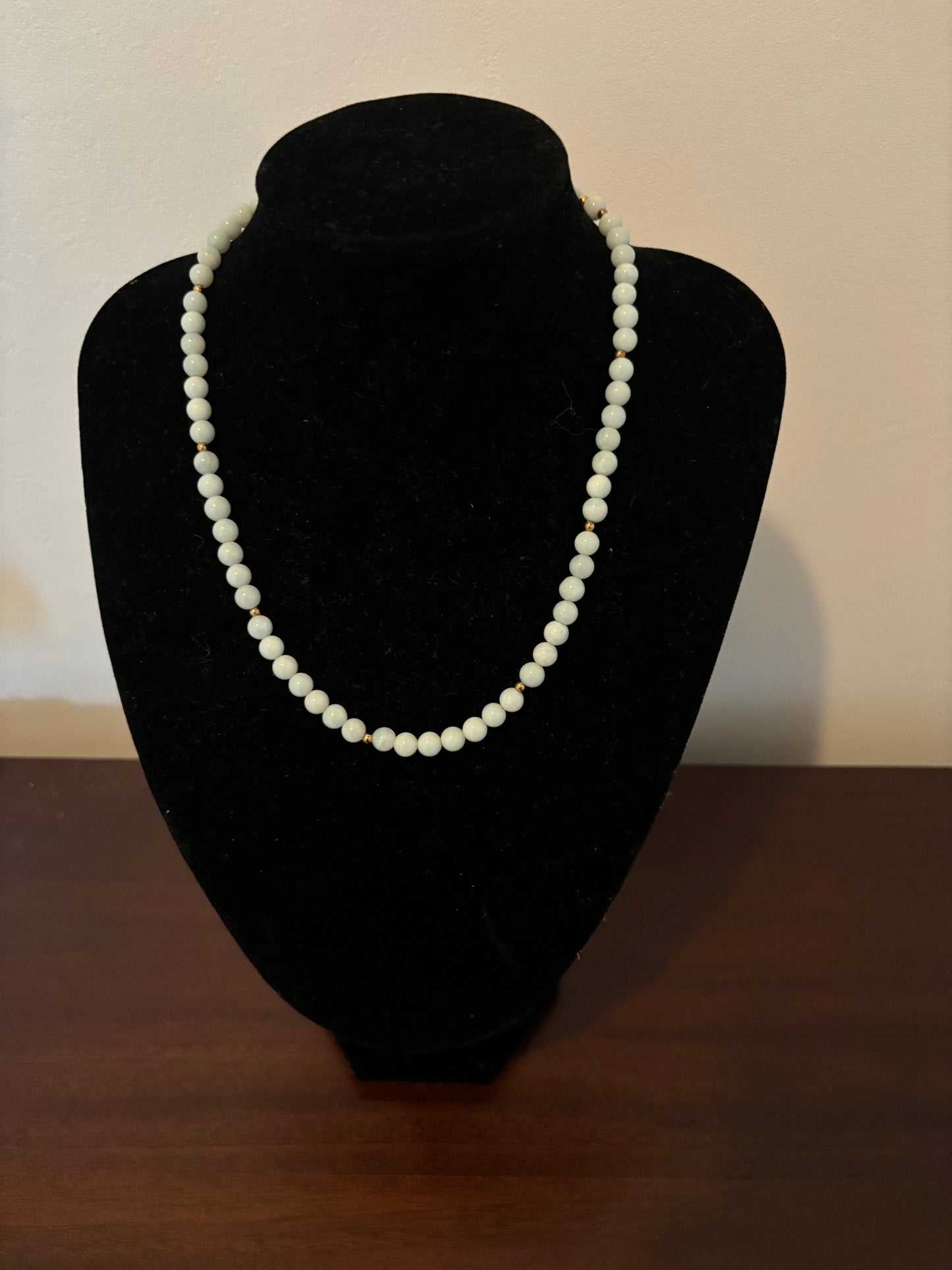 Blue Amazonite & Gold Necklace